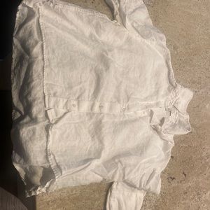 white linen cropped AYR shirt